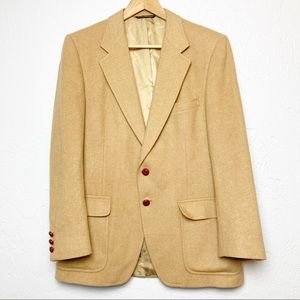 Camel hair sport coat jacket vintage tan